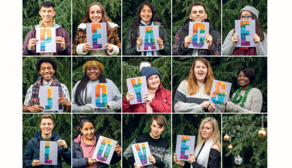 Scholarship students wishing you 'peace, joy & love' this holiday season