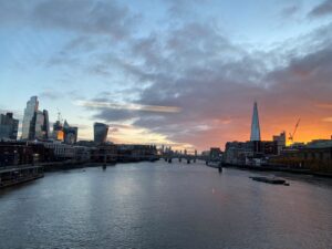View of the Thames at sunrise